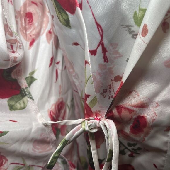 Delicates Women's M Vintage Floral Satin Robe & Dress Set Multicolor - Picture 10 of 16